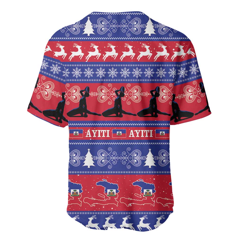 Afro Haiti Christmas Baseball Jersey Jwaye Nwel Ayiti Neg Marron Veve Vodou LT14