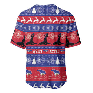 Afro Haiti Christmas Baseball Jersey Jwaye Nwel Ayiti Neg Marron Veve Vodou LT14