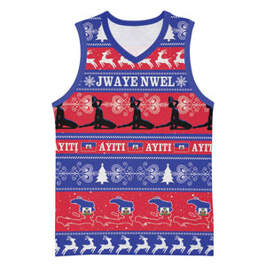 Afro Haiti Christmas Basketball Jersey Jwaye Nwel Ayiti Neg Marron Veve Vodou - African Pride