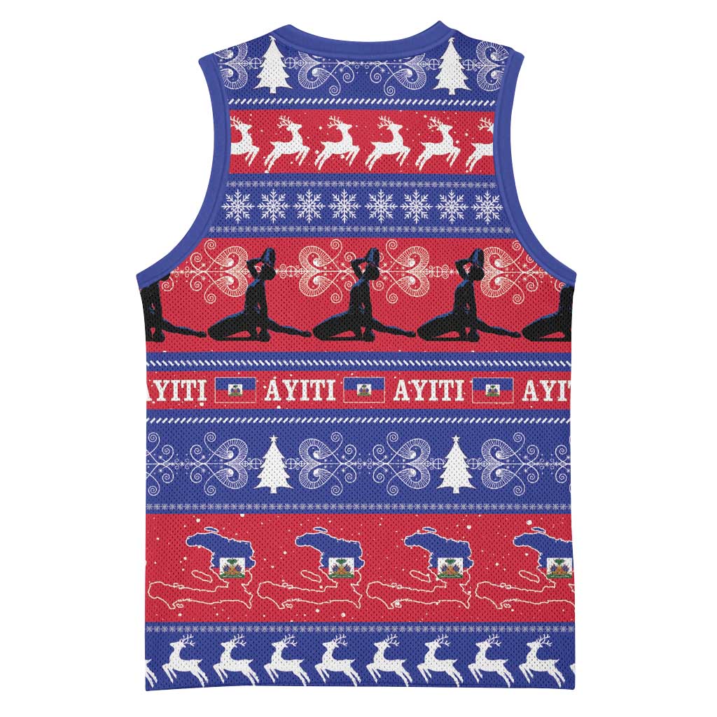 Afro Haiti Christmas Basketball Jersey Jwaye Nwel Ayiti Neg Marron Veve Vodou - African Pride