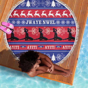 Afro Haiti Christmas Beach Blanket Jwaye Nwel Ayiti Neg Marron Veve Vodou - African Pride