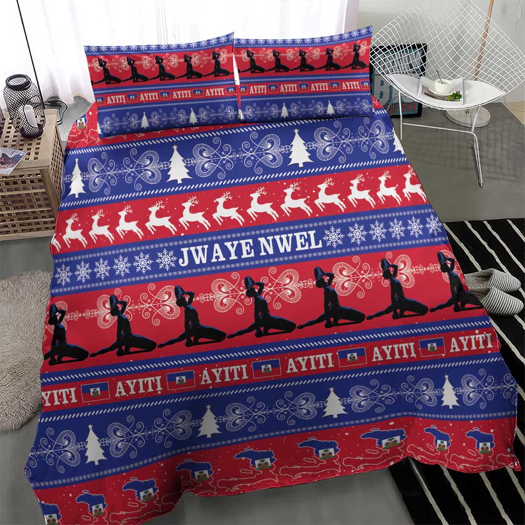 Afro Haiti Christmas Bedding Set Jwaye Nwel Ayiti Neg Marron Veve Vodou - African Pride