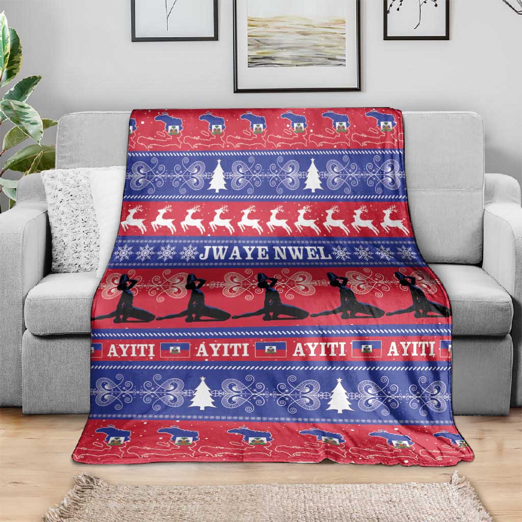 Afro Haiti Christmas Blanket Jwaye Nwel Ayiti Neg Marron Veve Vodou - African Pride