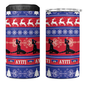 Afro Haiti Christmas 4 in 1 Can Cooler Tumbler Jwaye Nwel Ayiti Neg Marron Veve Vodou - African Pride
