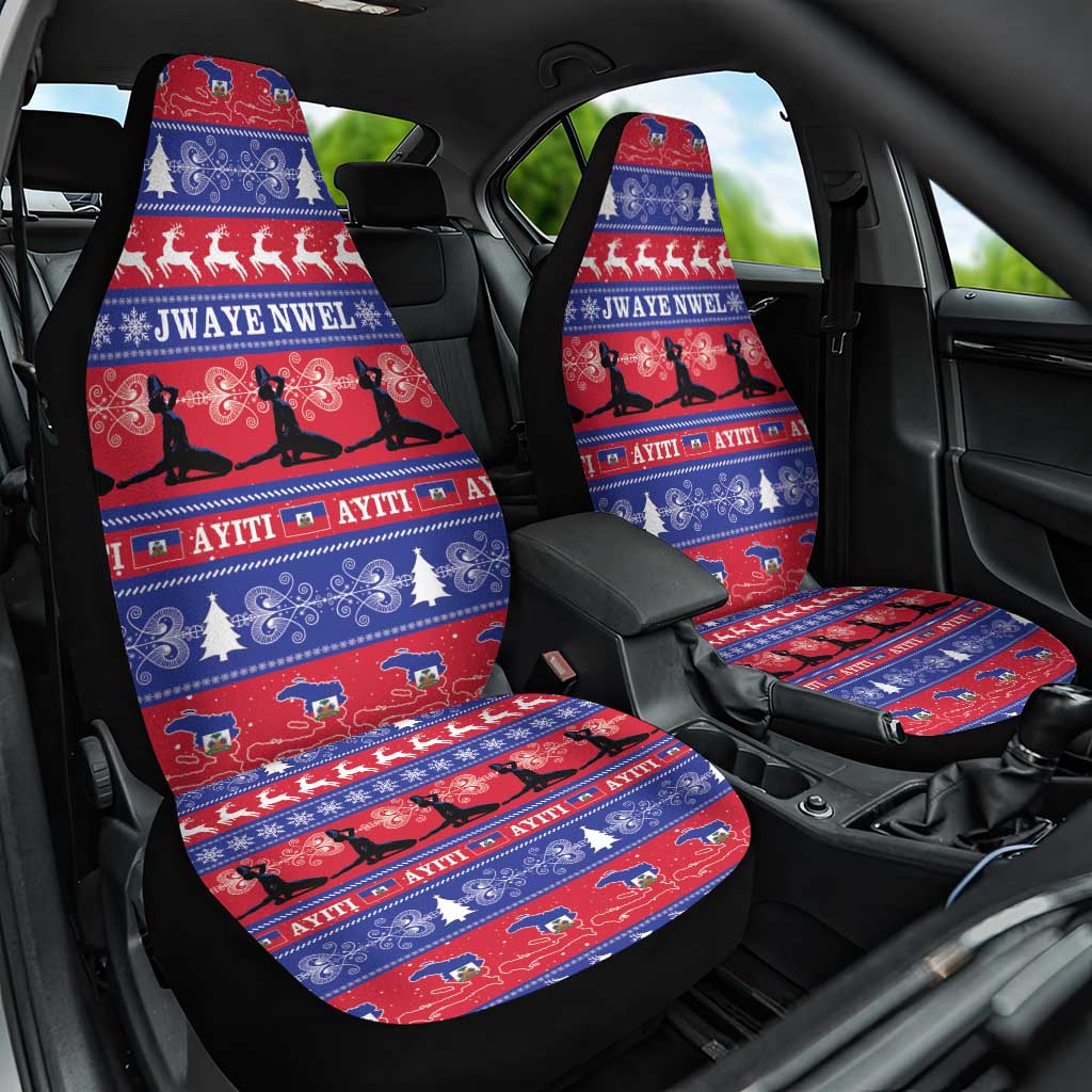 Afro Haiti Christmas Car Seat Cover Jwaye Nwel Ayiti Neg Marron Veve Vodou - African Pride