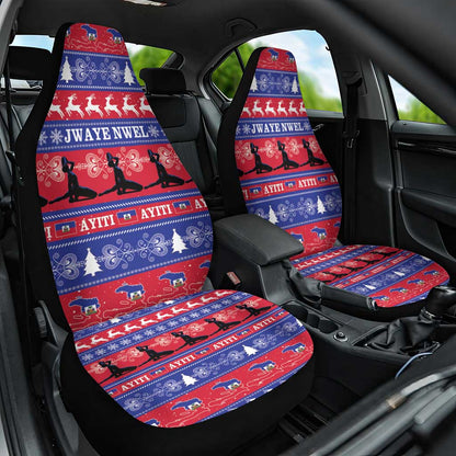 Afro Haiti Christmas Car Seat Cover Jwaye Nwel Ayiti Neg Marron Veve Vodou - African Pride