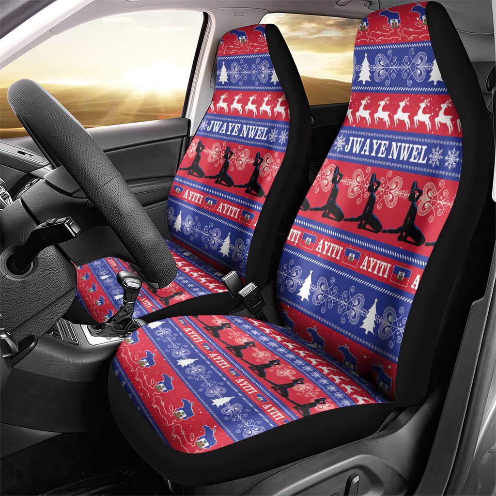 Afro Haiti Christmas Car Seat Cover Jwaye Nwel Ayiti Neg Marron Veve Vodou - African Pride