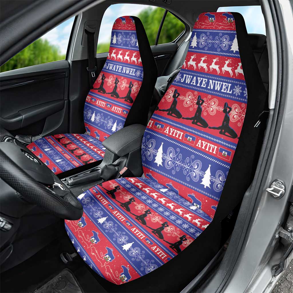 Afro Haiti Christmas Car Seat Cover Jwaye Nwel Ayiti Neg Marron Veve Vodou - African Pride