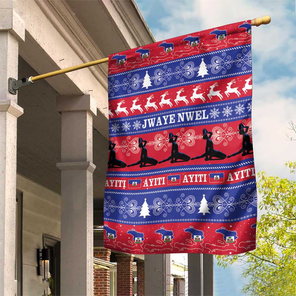 Afro Haiti Christmas Garden Flag Jwaye Nwel Ayiti Neg Marron Veve Vodou - African Pride