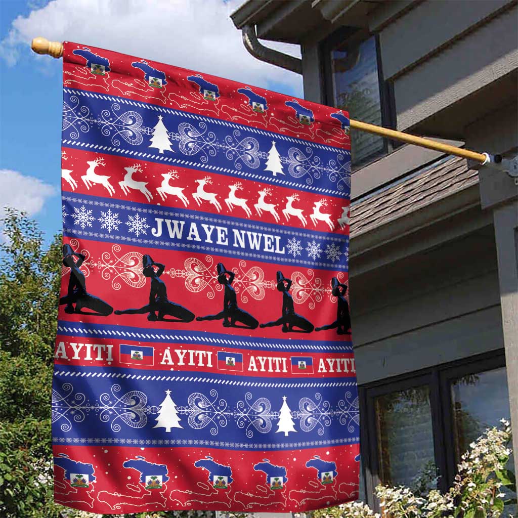Afro Haiti Christmas Garden Flag Jwaye Nwel Ayiti Neg Marron Veve Vodou - African Pride