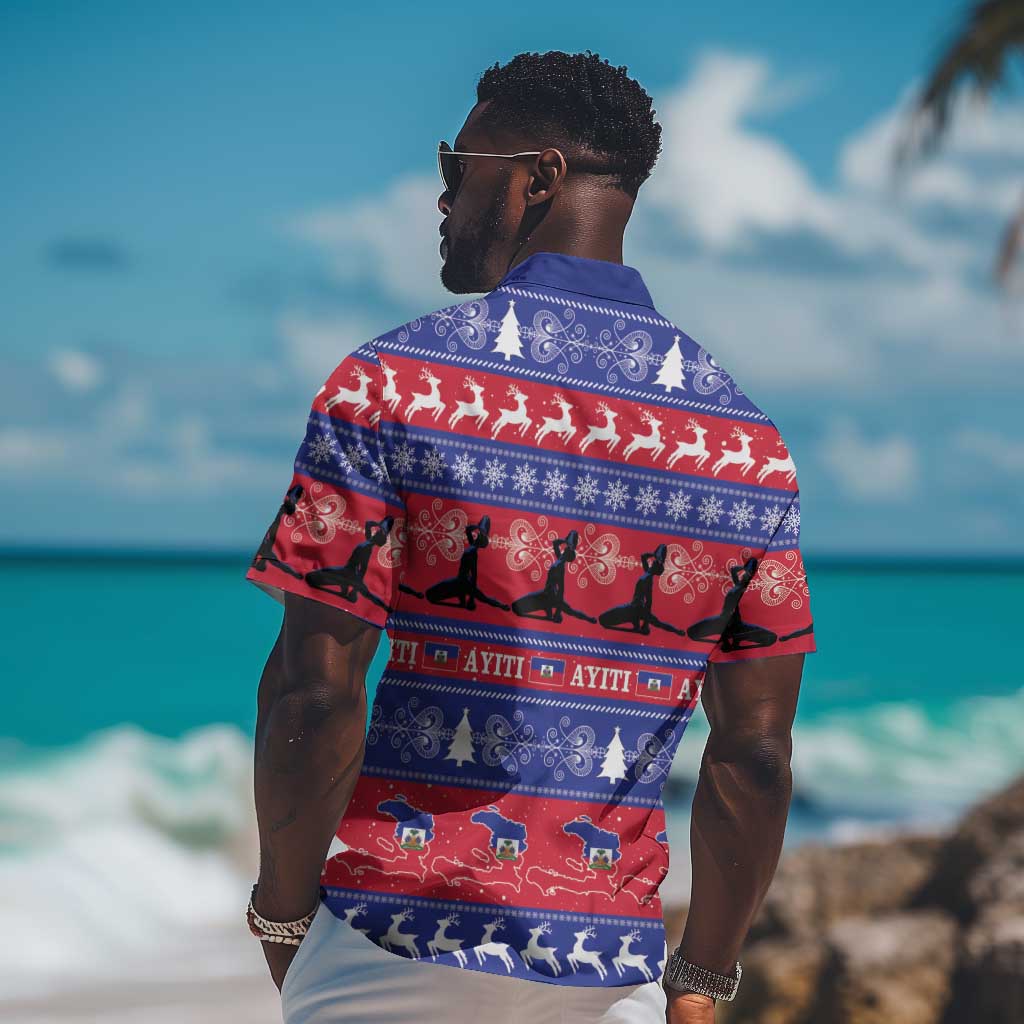 Afro Haiti Christmas Hawaiian Shirt Jwaye Nwel Ayiti Neg Marron Veve Vodou LT14