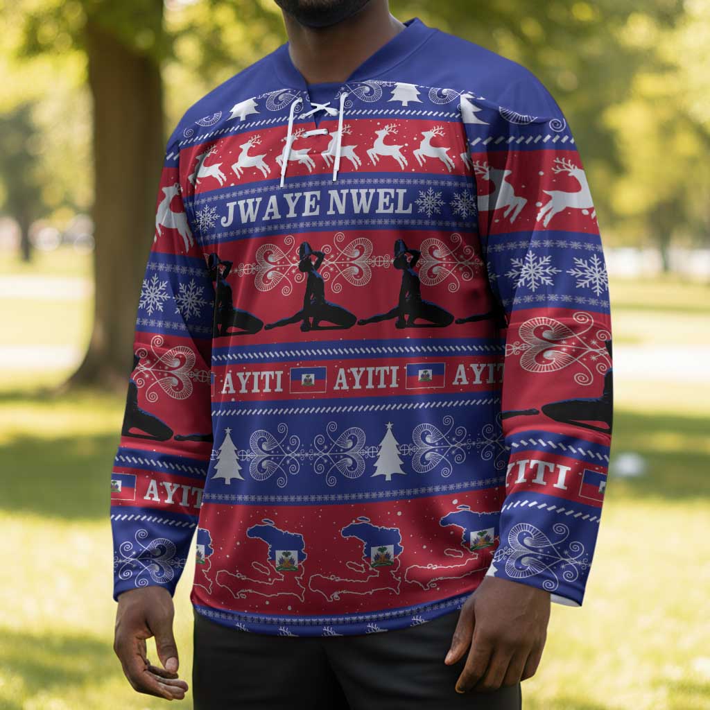 Haiti Christmas Hockey Jersey Jwaye Nwel Ayiti Neg Marron Veve Vodou