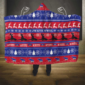 Afro Haiti Christmas Hooded Blanket Jwaye Nwel Ayiti Neg Marron Veve Vodou - African Pride