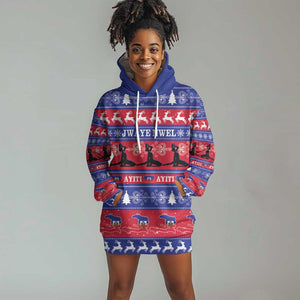 Afro Haiti Christmas Hoodie Dress Jwaye Nwel Ayiti Neg Marron Veve Vodou - African Pride