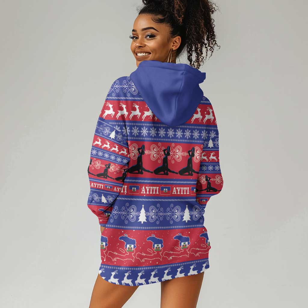 Afro Haiti Christmas Hoodie Dress Jwaye Nwel Ayiti Neg Marron Veve Vodou - African Pride