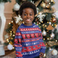 Afro Haiti Christmas Kid Ugly Christmas Sweater Jwaye Nwel Ayiti Neg Marron Veve Vodou - African Pride
