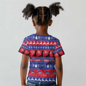 Afro Haiti Christmas Kid T shirt Jwaye Nwel Ayiti Neg Marron Veve Vodou - African Pride