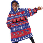 Afro Haiti Christmas Kid Wearable Blanket Hoodie Jwaye Nwel Ayiti Neg Marron Veve Vodou - African Pride