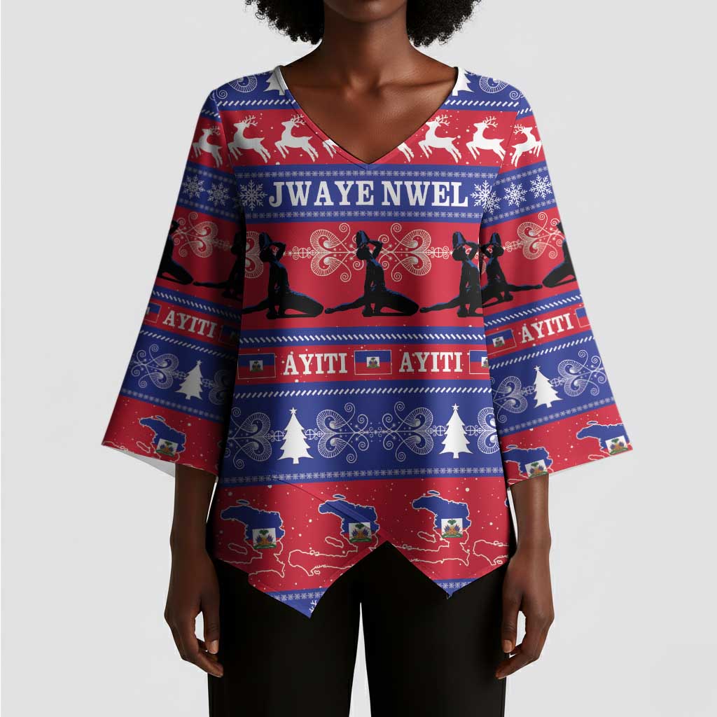 Haiti Christmas Kimono Sleeve Blouse Jwaye Nwel Ayiti Neg Marron Veve Vodou