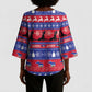 Haiti Christmas Kimono Sleeve Blouse Jwaye Nwel Ayiti Neg Marron Veve Vodou