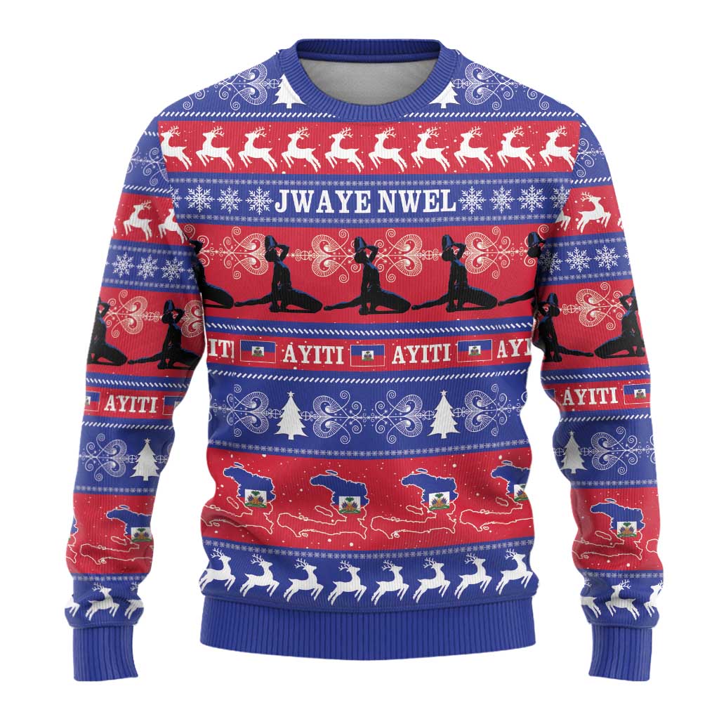 Afro Haiti Christmas Ugly Christmas Sweater Jwaye Nwel Ayiti Neg Marron Veve Vodou - African Pride