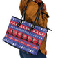 Afro Haiti Christmas Leather Tote Bag Jwaye Nwel Ayiti Neg Marron Veve Vodou - African Pride