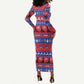 Afro Haiti Christmas Long Sleeve Bodycon Dress Jwaye Nwel Ayiti Neg Marron Veve Vodou - African Pride