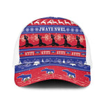 Afro Haiti Christmas Mesh Trucker Cap Jwaye Nwel Ayiti Neg Marron Veve Vodou - African Pride
