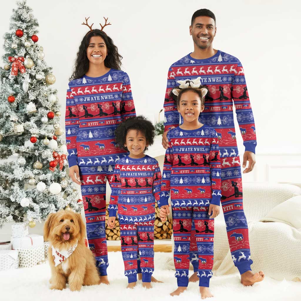 Afro Haiti Christmas Pajama Set Jwaye Nwel Ayiti Neg Marron Veve Vodou - African Pride