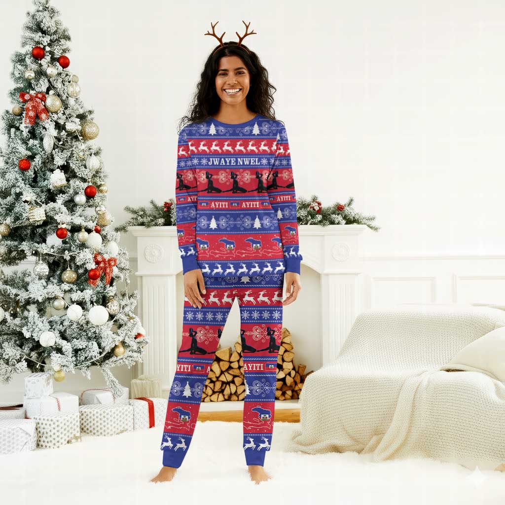 Afro Haiti Christmas Pajama Set Jwaye Nwel Ayiti Neg Marron Veve Vodou - African Pride