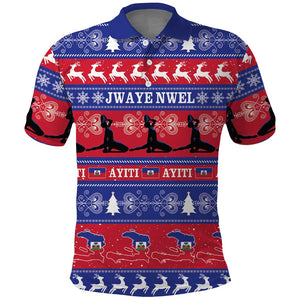 Afro Haiti Christmas Polo Shirt Jwaye Nwel Ayiti Neg Marron Veve Vodou LT14