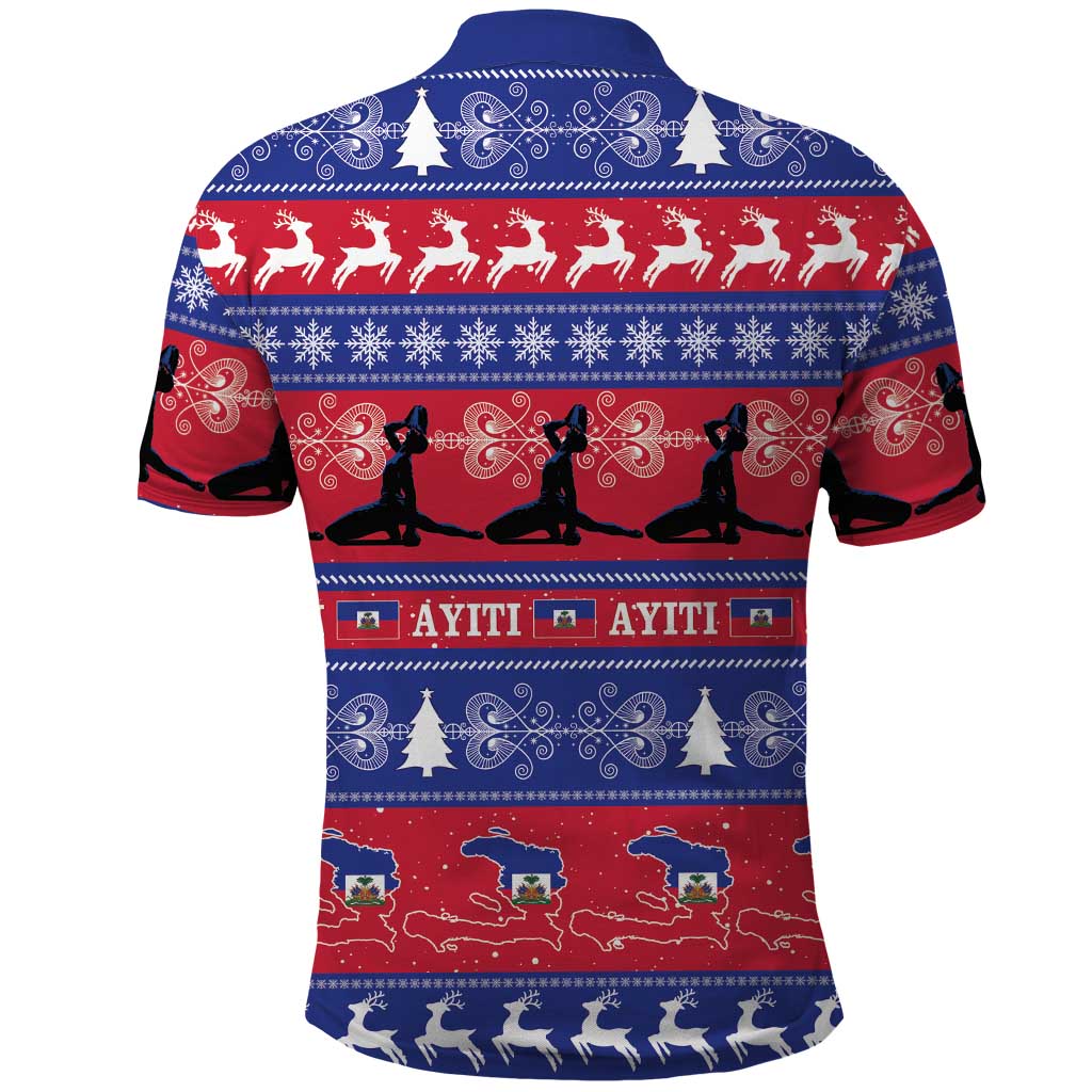 Afro Haiti Christmas Polo Shirt Jwaye Nwel Ayiti Neg Marron Veve Vodou LT14