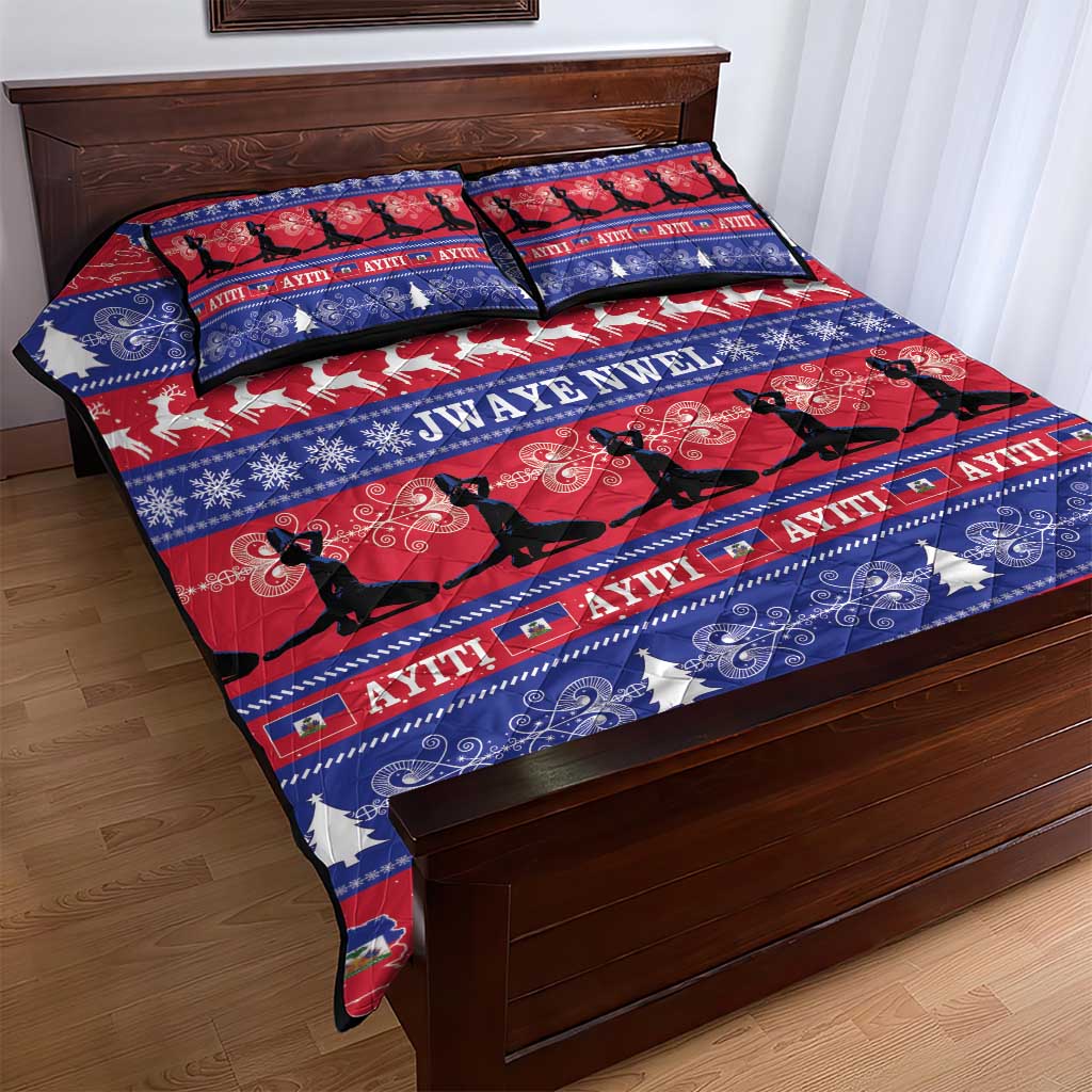 Afro Haiti Christmas Quilt Bed Set Jwaye Nwel Ayiti Neg Marron Veve Vodou - African Pride