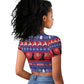 Afro Haiti Christmas Raglan Cropped T shirt Jwaye Nwel Ayiti Neg Marron Veve Vodou - African Pride