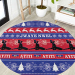 Afro Haiti Christmas Round Carpet Jwaye Nwel Ayiti Neg Marron Veve Vodou - African Pride