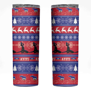 Afro Haiti Christmas Skinny Tumbler Jwaye Nwel Ayiti Neg Marron Veve Vodou - African Pride