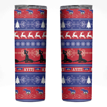 Afro Haiti Christmas Skinny Tumbler Jwaye Nwel Ayiti Neg Marron Veve Vodou - African Pride