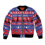 Afro Haiti Christmas Sleeve Zip Bomber Jacket Jwaye Nwel Ayiti Neg Marron Veve Vodou - African Pride