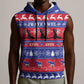 Afro Haiti Christmas Sleeveless Hoodie Jwaye Nwel Ayiti Neg Marron Veve Vodou - African Pride