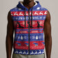 Afro Haiti Christmas Sleeveless Zip Hoodie Jwaye Nwel Ayiti Neg Marron Veve Vodou - African Pride