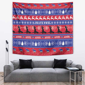 Afro Haiti Christmas Tapestry Jwaye Nwel Ayiti Neg Marron Veve Vodou - African Pride