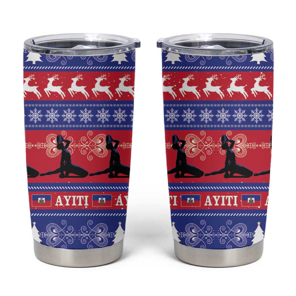 Afro Haiti Christmas Tumbler Cup Jwaye Nwel Ayiti Neg Marron Veve Vodou - African Pride