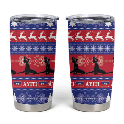 Afro Haiti Christmas Tumbler Cup Jwaye Nwel Ayiti Neg Marron Veve Vodou - African Pride