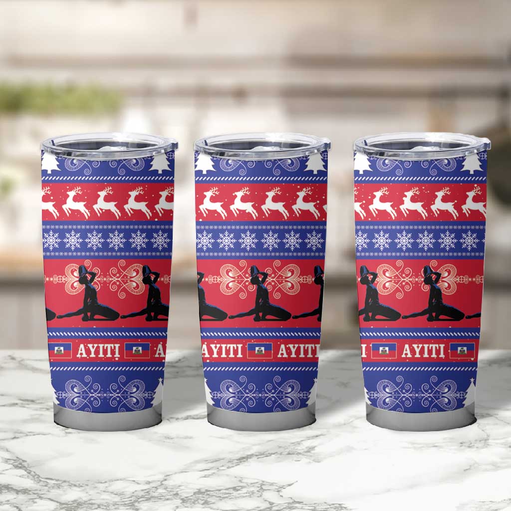 Afro Haiti Christmas Tumbler Cup Jwaye Nwel Ayiti Neg Marron Veve Vodou - African Pride