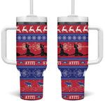 Afro Haiti Christmas Tumbler With Handle Jwaye Nwel Ayiti Neg Marron Veve Vodou - African Pride
