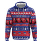 Afro Haiti Christmas Zip Hoodie Jwaye Nwel Ayiti Neg Marron Veve Vodou - African Pride