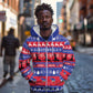 Afro Haiti Christmas Zip Hoodie Jwaye Nwel Ayiti Neg Marron Veve Vodou - African Pride