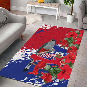 Afro Haiti Independence Day Area Rug 1804 Proud Ayiti Map Hispaniolan Trogon - African Pride
