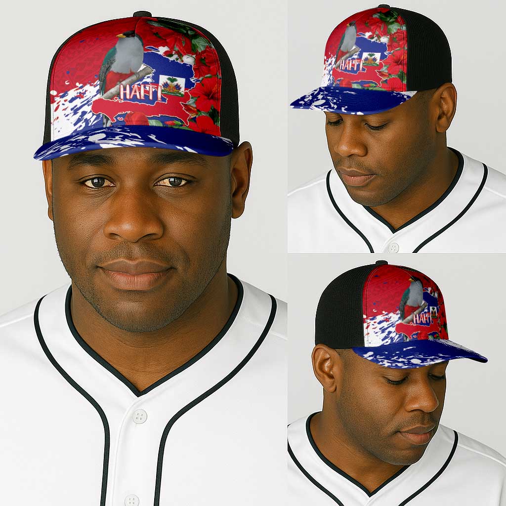 Afro Haiti Independence Day Baseball Net Cap 1804 Proud Ayiti Map Hispaniolan Trogon - African Pride