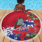 Afro Haiti Independence Day Beach Blanket 1804 Proud Ayiti Map Hispaniolan Trogon - African Pride